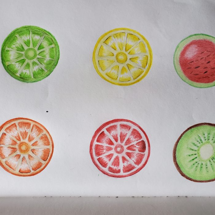 Drawing of citrus fruit