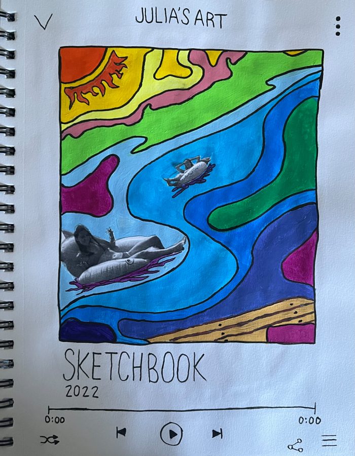 Sketchbook 2022 cover that is colourful.