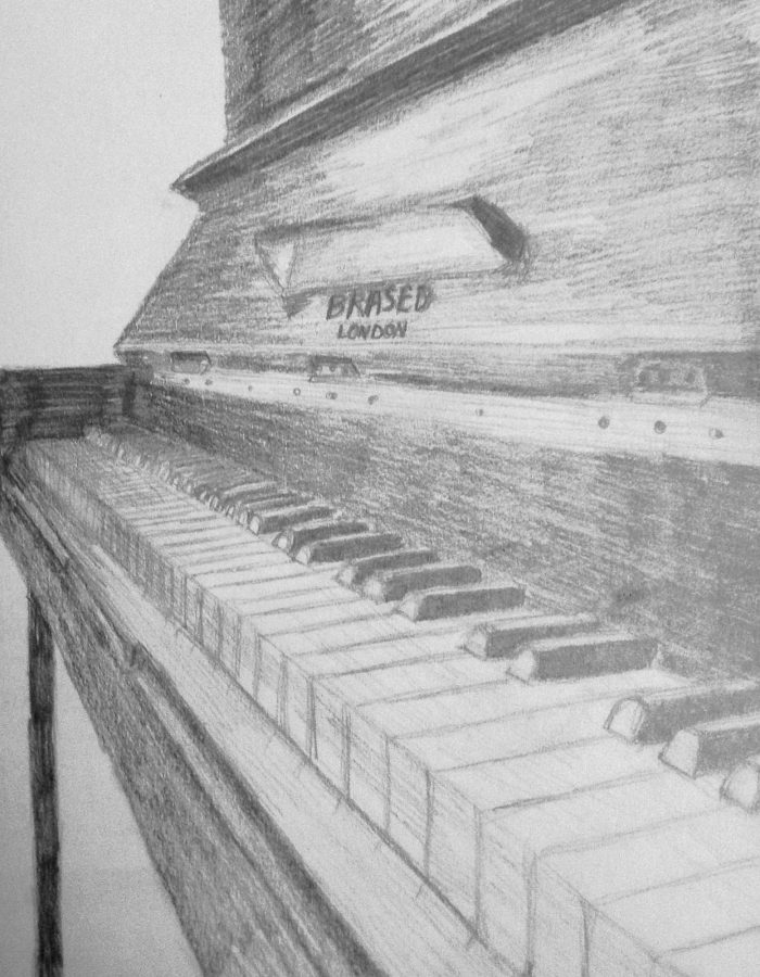 sketch of a piano