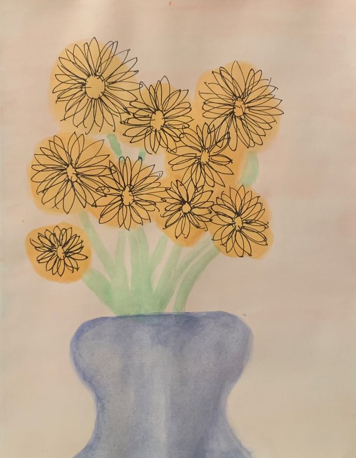 Drawing of sunflowers.
