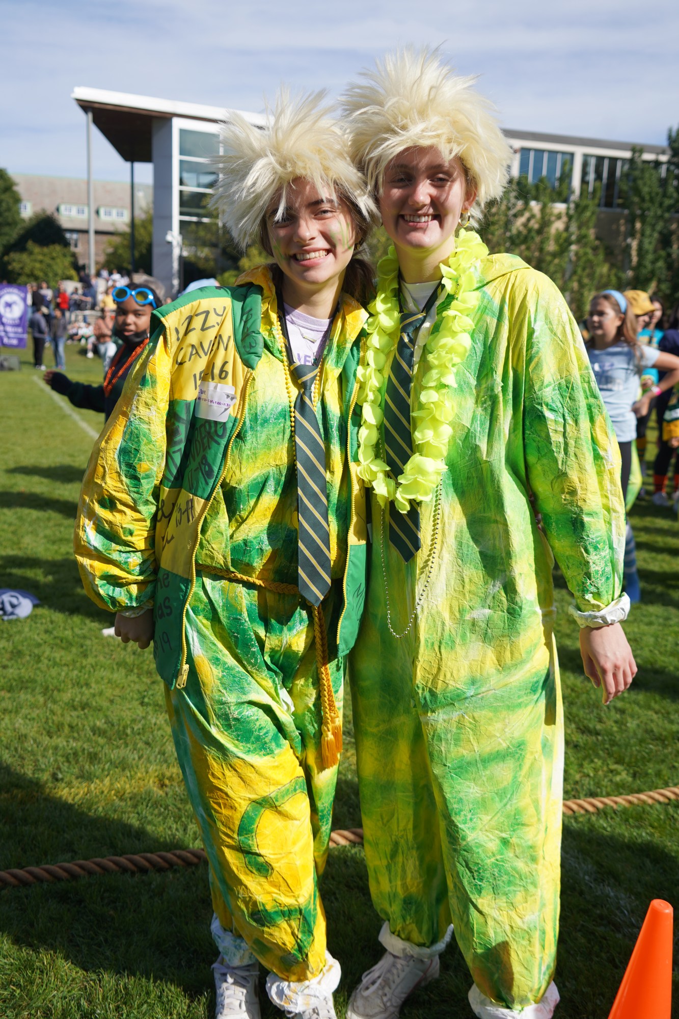 Claire dressed up in spirit wear with a friend.