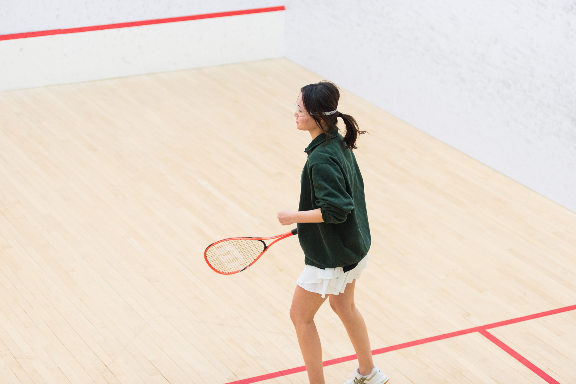 Student playing squash.