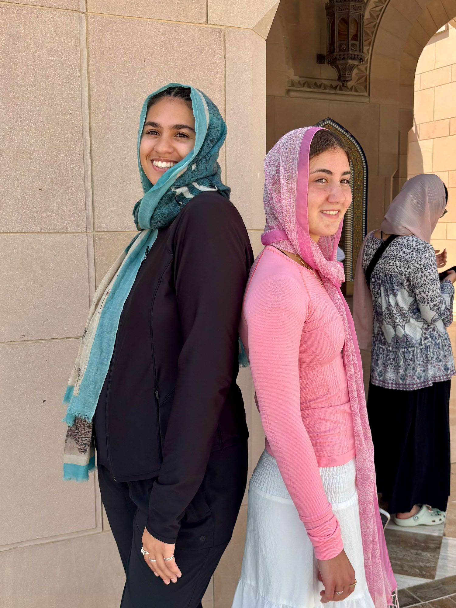 Students with head scarves in Oman.